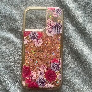 Floral Flowers Glitter IPhone 14 Pro Max case